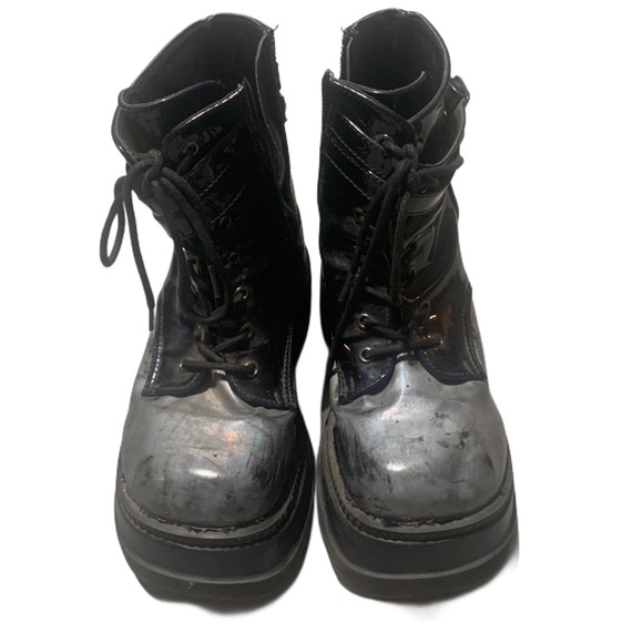 Demonia Shaker 52 Goth Platform Shoes - Picture 2 of 12